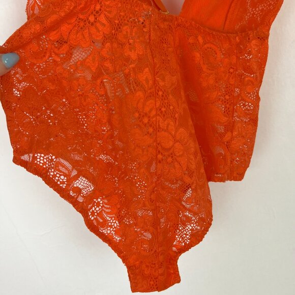 NWT We are HAH Comin' In HAHt Lace Bodysuit Burnt Orange Size XS NEW - Picture 14 of 14